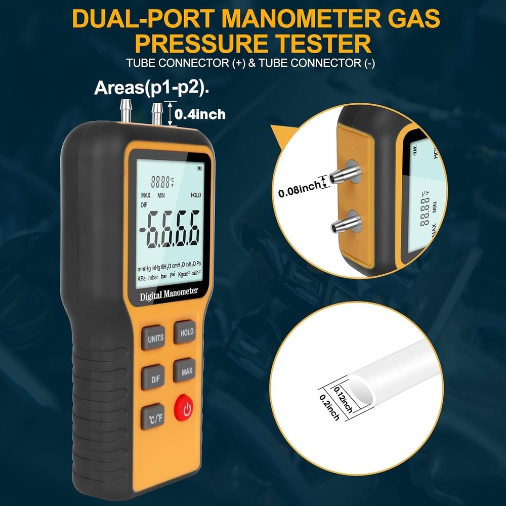 HVAC Digital Manometer Pressure Tester