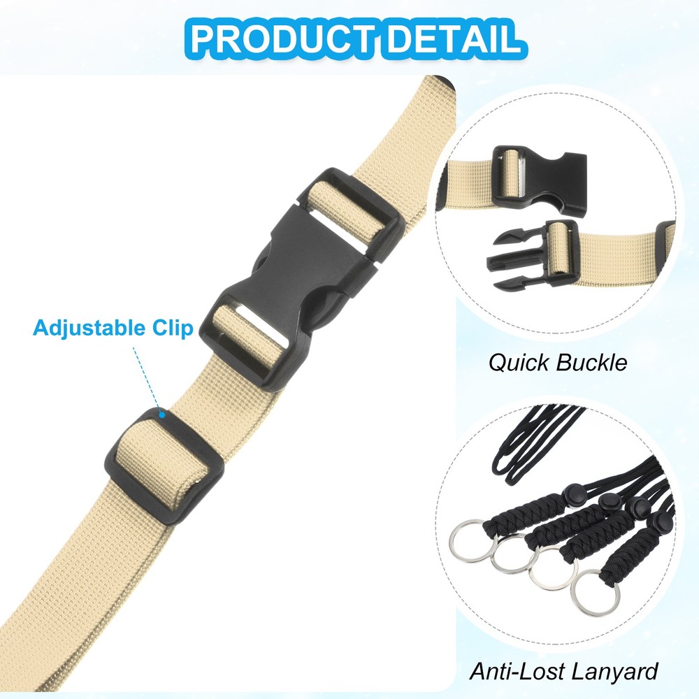 2 Pcs Backpack Chest Strap Set Strap with Anti-lost Lanyard Light Yellow