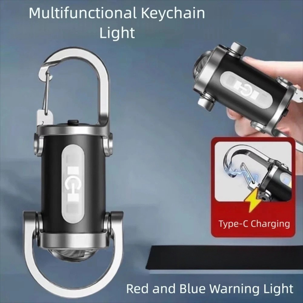 Rechargeable Keychain Flashlight Impact-Resistant, Compact Light for Outdoor
