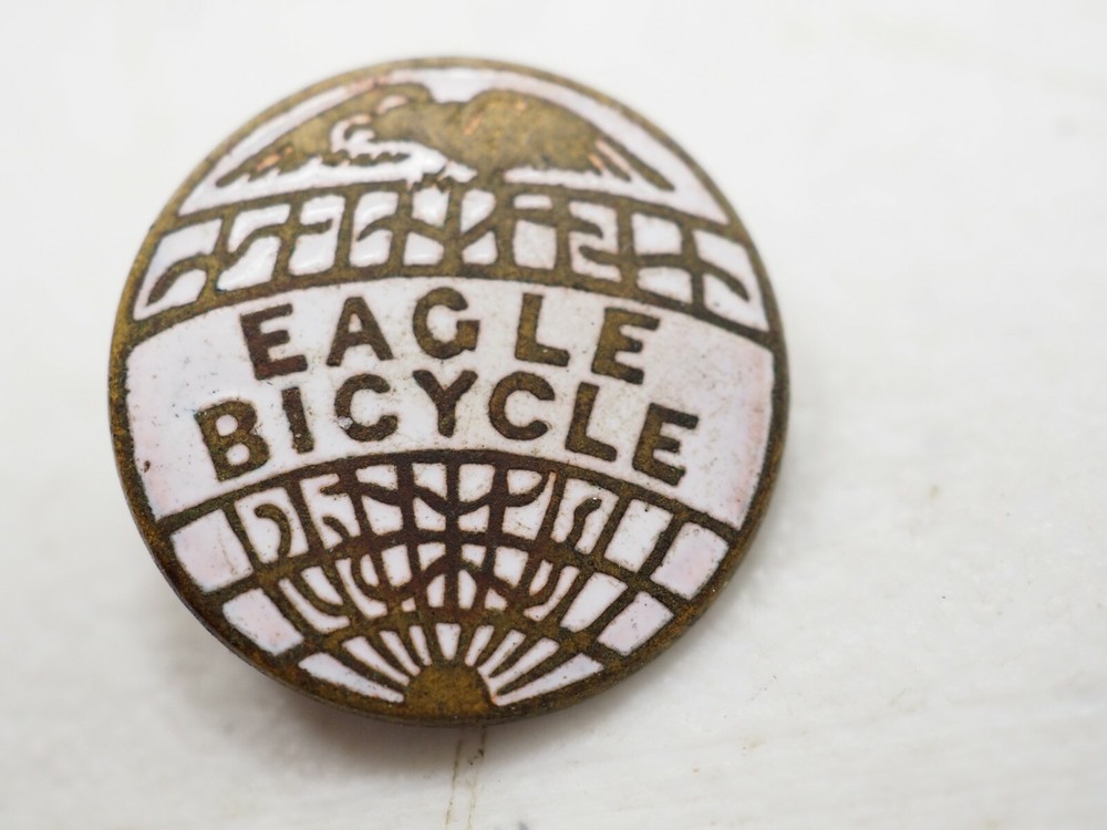 Early Eagle Bicycle Pin Circa 1890s Enamel