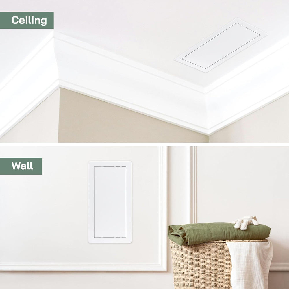 White ABS Plastic - Access Panel 6 X 12 Inch - Access Panel with Door for Drywal