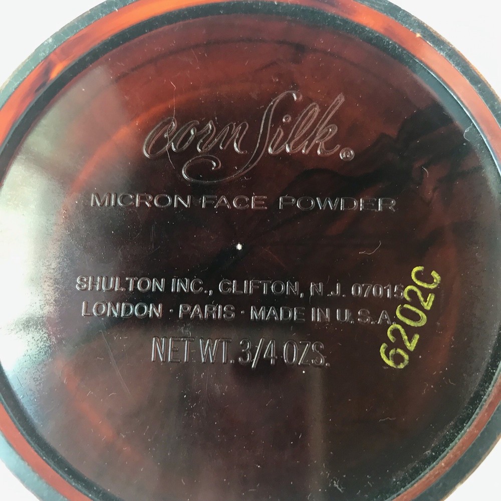Vtg Corn Silk Micron Face Powder Plastic Tortoiseshell Containers Set 2 Empty