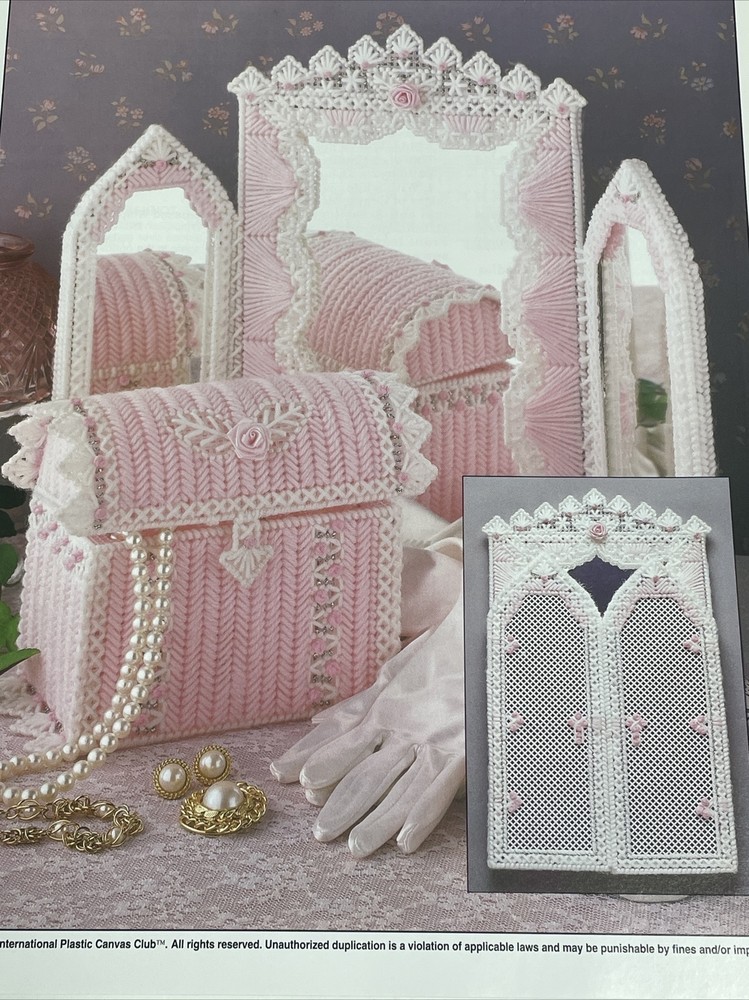 Royal Rose Mirror Set Annie's Attic Plastic Canvas Pattern