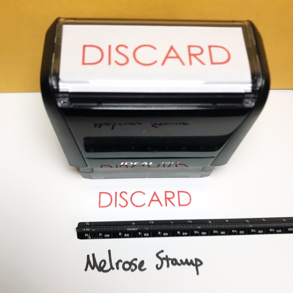 Discard Self Inking Rubber Stamp Red Ink Ideal 4913