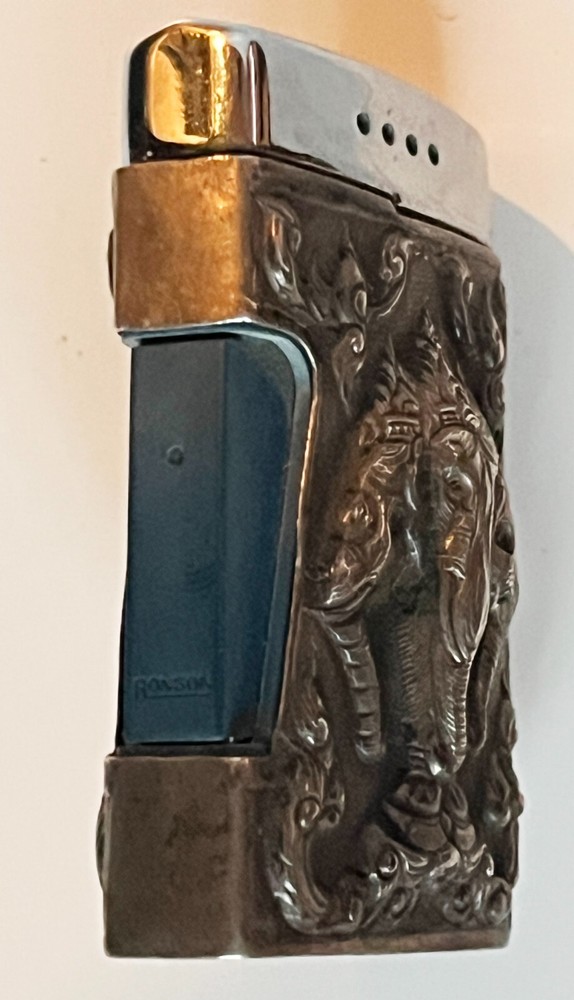 Siam Sterling Lighter case with Ronson lighter Embossed