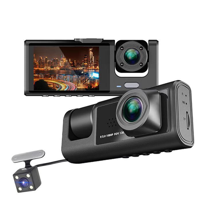 Front Rear Inside DVR Dash Cam with Night Vision & Loop Recording