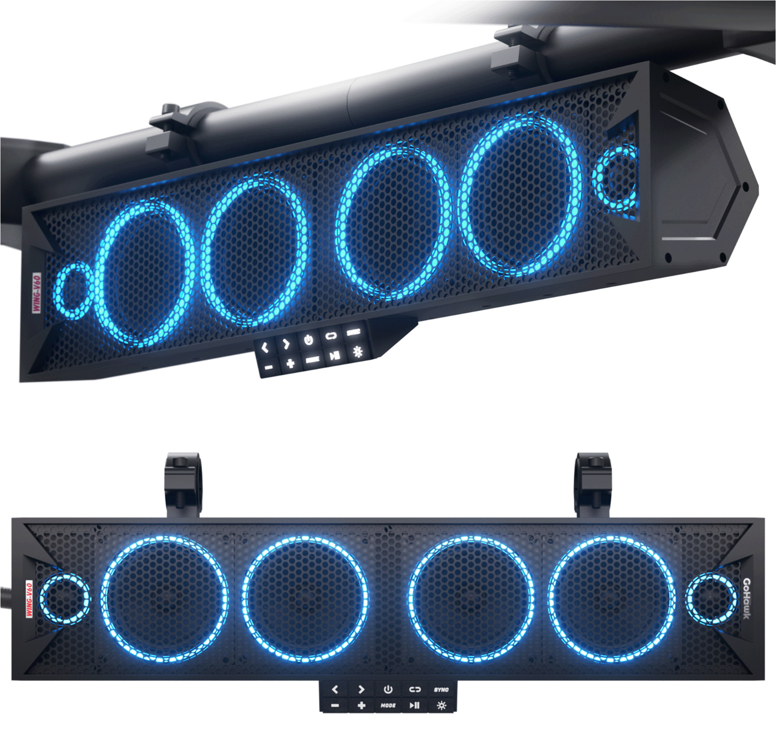 Waterproof Bluetooth UTV Sound bar Speakers RZR Polaris 500W Audio Radio System