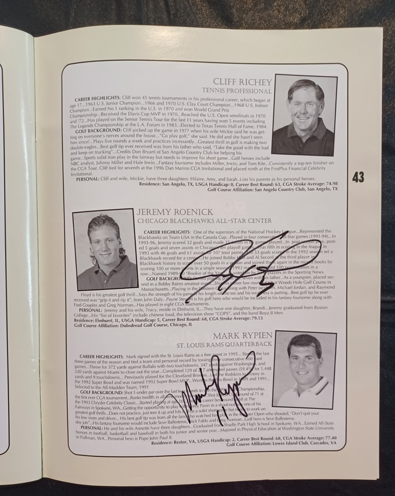 CGA Classic Chicago - SIGNED GOLF PROGRAM - HUGE AUTOGRAPH COLLECTION 1996
