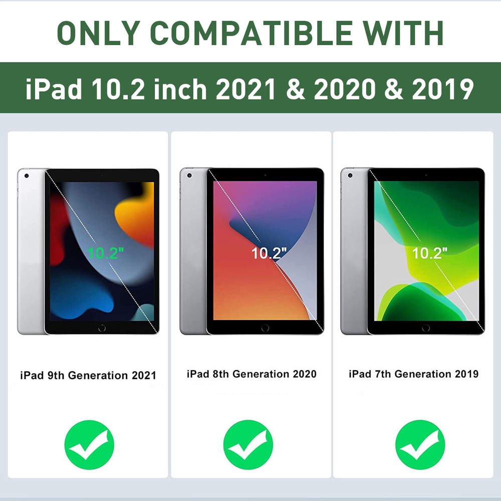 For iPad 10.2" 7th/8th/9th Gen Case Shockproof Heavy Duty Cover+Screen Protector