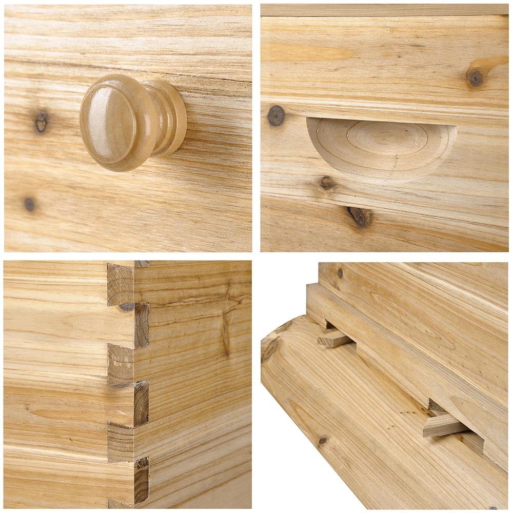 7 Upgraded Bee Frames + Auto Beehive Hive Box Beekeeping Brood Cedarwood Houses