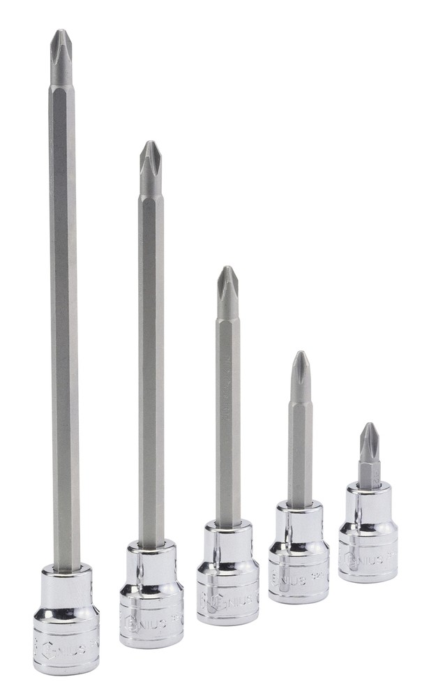 Genius Tools 1/4" Dr. PH.2 Philips Bit Socket, 180mmL - 308+1702