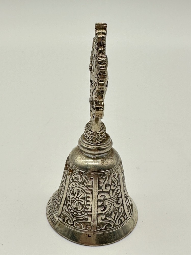 TBN Trinity Broadcasting Network Bethlehem Pewter Silver Tone Bell, Spain 4"