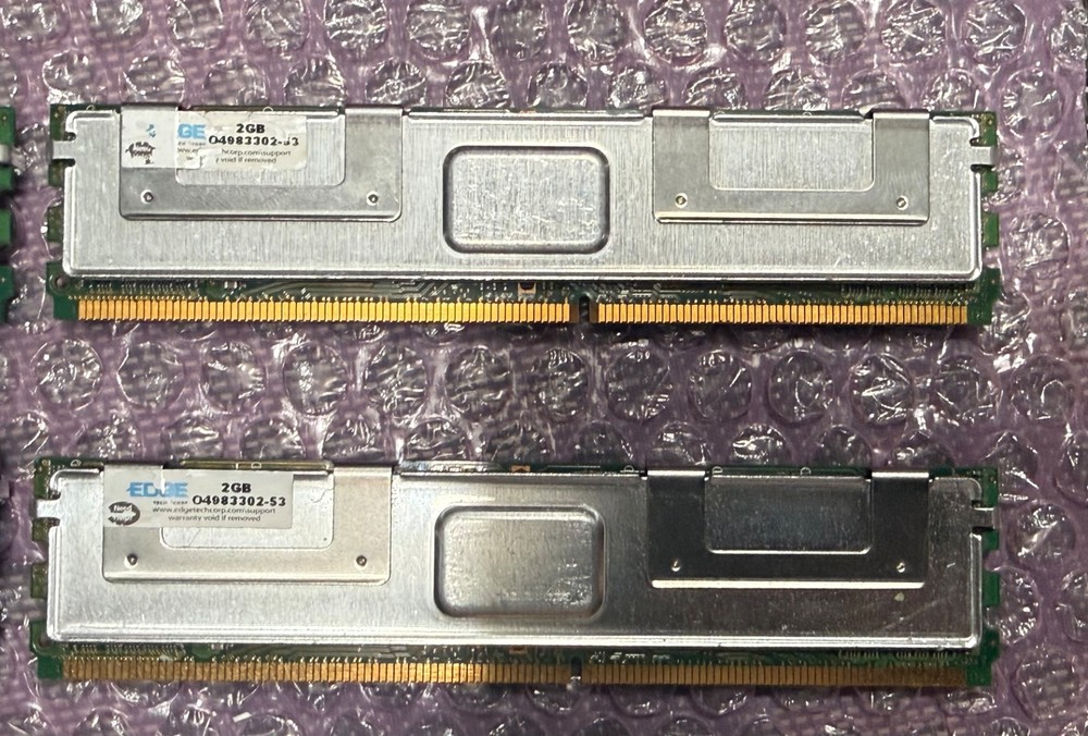 4GB (2x2GB) DDR2 PC2-5300F ECC FB-DIMM Server Memory Edge 04983302-53 Mac Pro