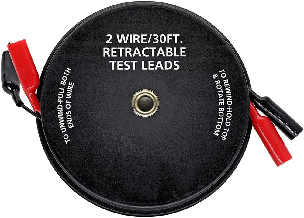 2 Wire 30' Retractable Test Leads (18 Gauge)