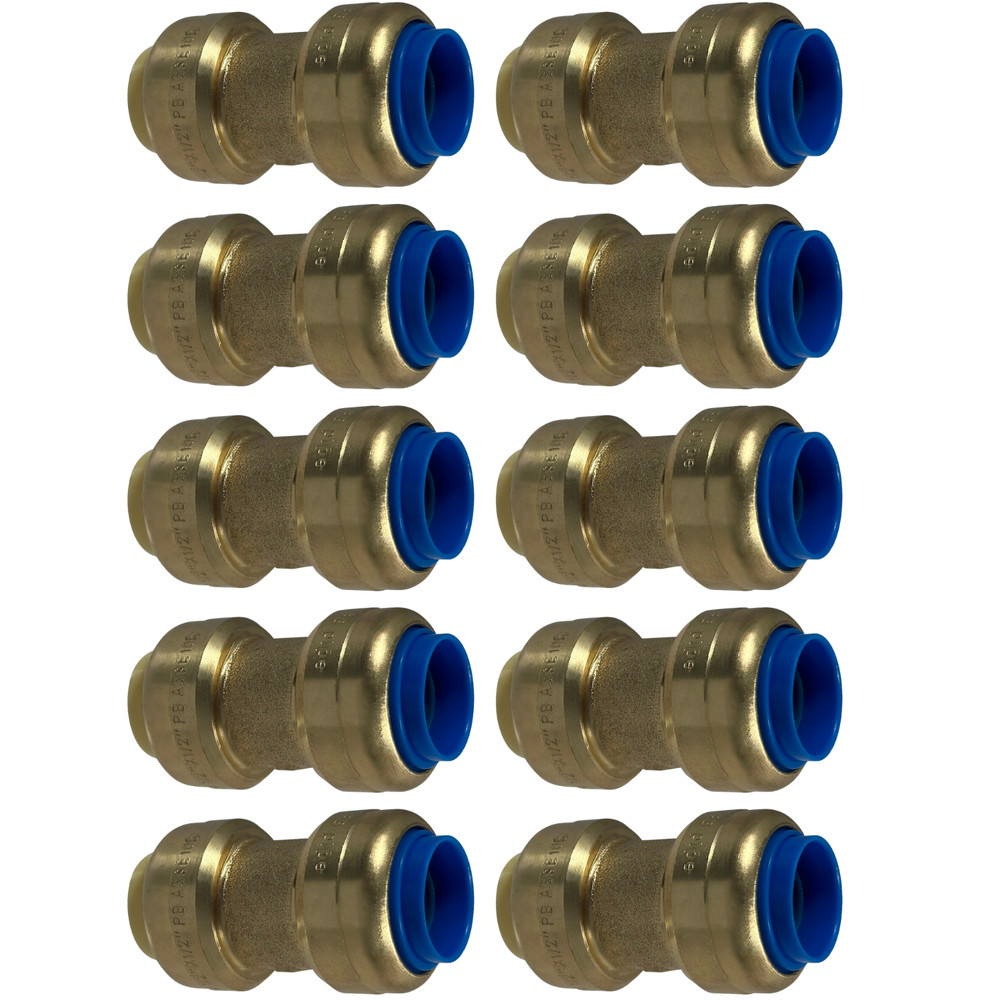 10 Pack XFITTING 1/2" Push Fit x 1/2" PB (Polybutylene) Conversion Coupling