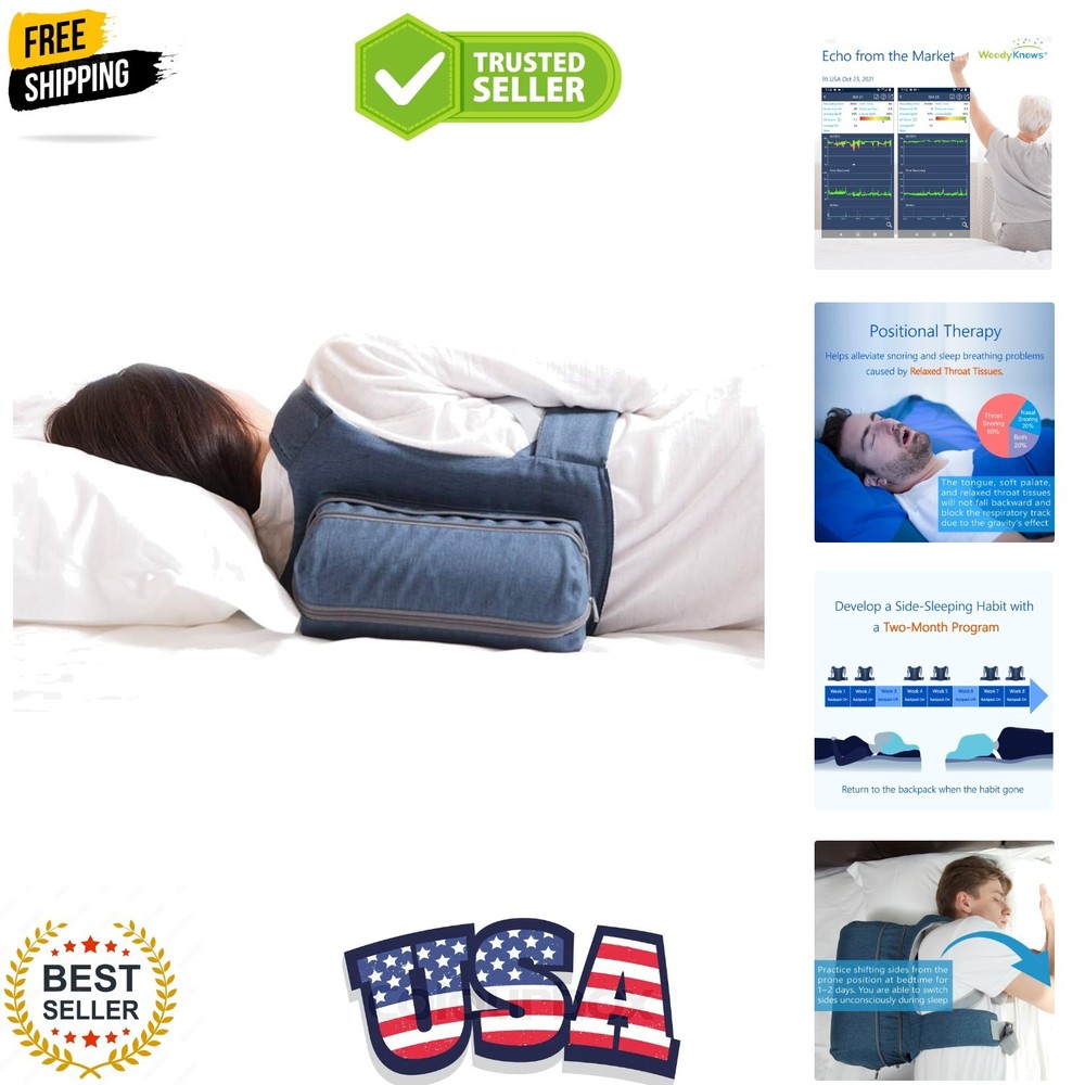 Side-Sleeping Backpack, Sleep Position Trainer, Sleeping on The Side Alleviat...