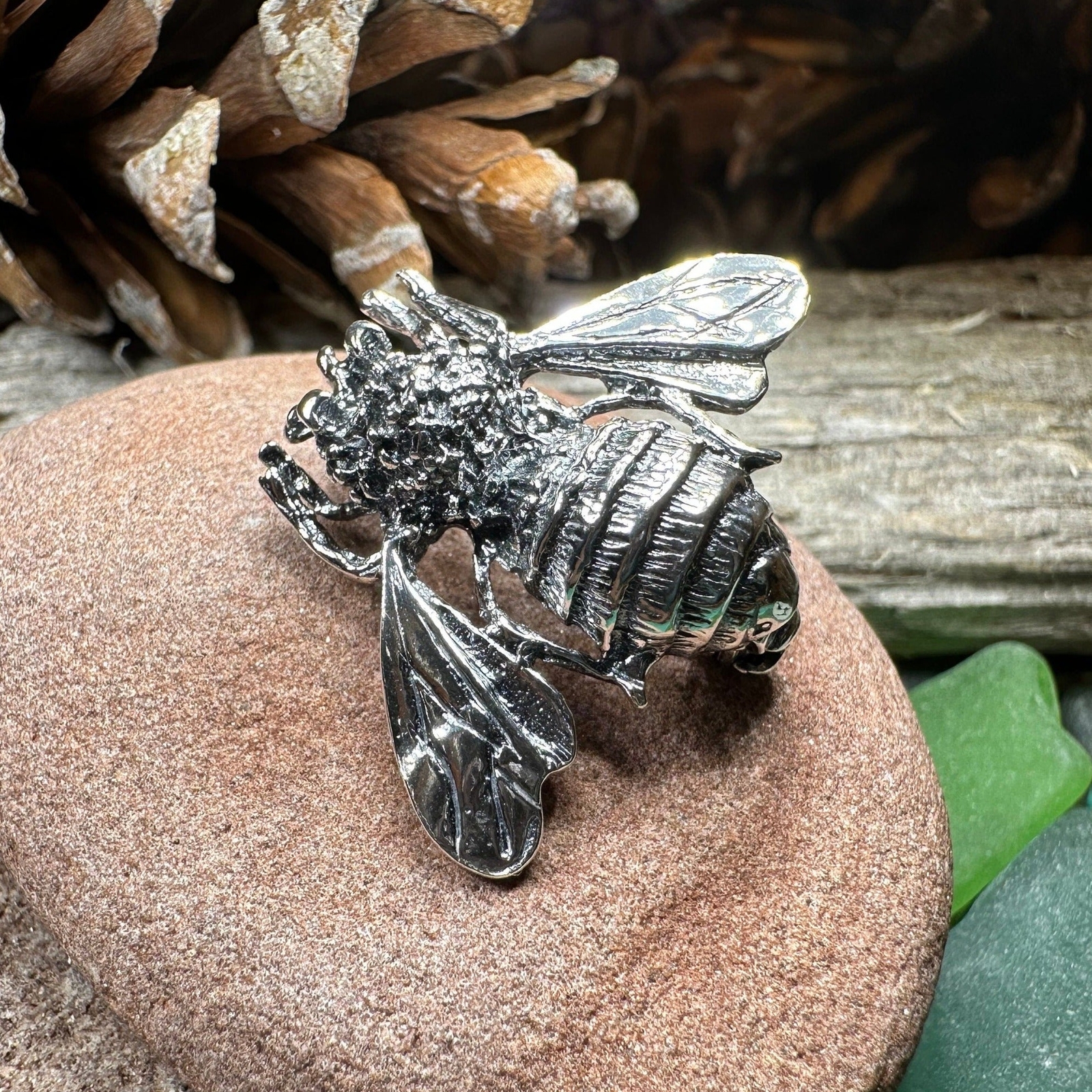 NEW Solid Sterling Silver Realistic Bee Booch Ladies Insect Pin 925