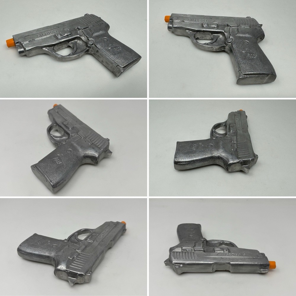 DUMMY GUN 9mm Style Solid Cast Metal Compact Pistol HOLSTER Mold Prop Training