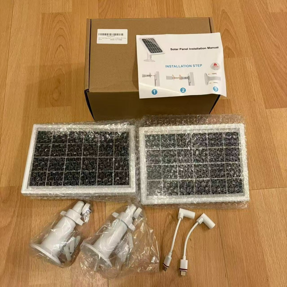 2 Pack Solar Panel Charger for Ring Camera, Panel size : 7.2 * 5 inch