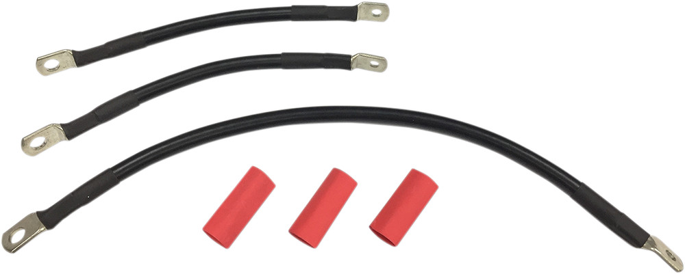 DRAG SPECIALTIES Black Battery Cable Set - '91-'93 Dyna E25-0091B-T3