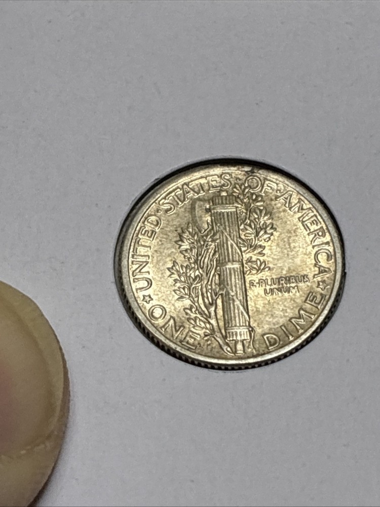 1935 Mercury Dime Stuck Through Errors, “5” 1935, Double Die Reverse 💎