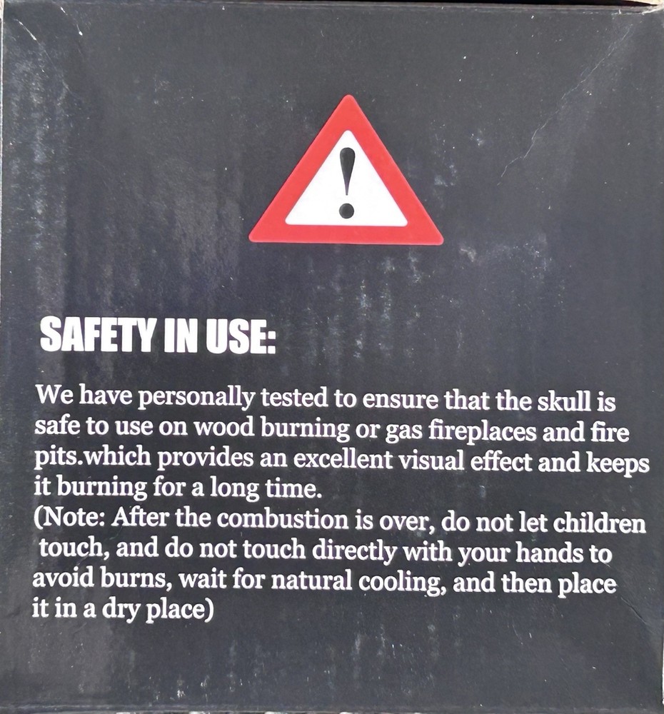 1 pc Refractory Materials Fireproof Imitated Human Fire Pit Skulls Gas Log fo...