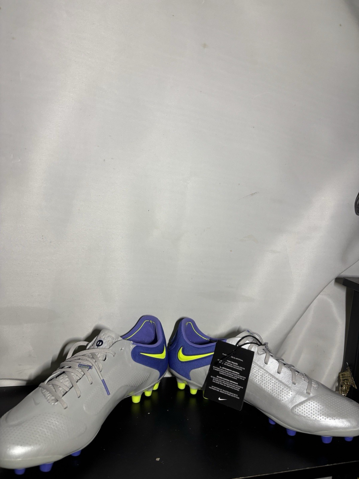 Nike Tiempo Legend 9 Elite AG DB0824-076 Gray Blue Soccer Cleats Men's Size 10.5