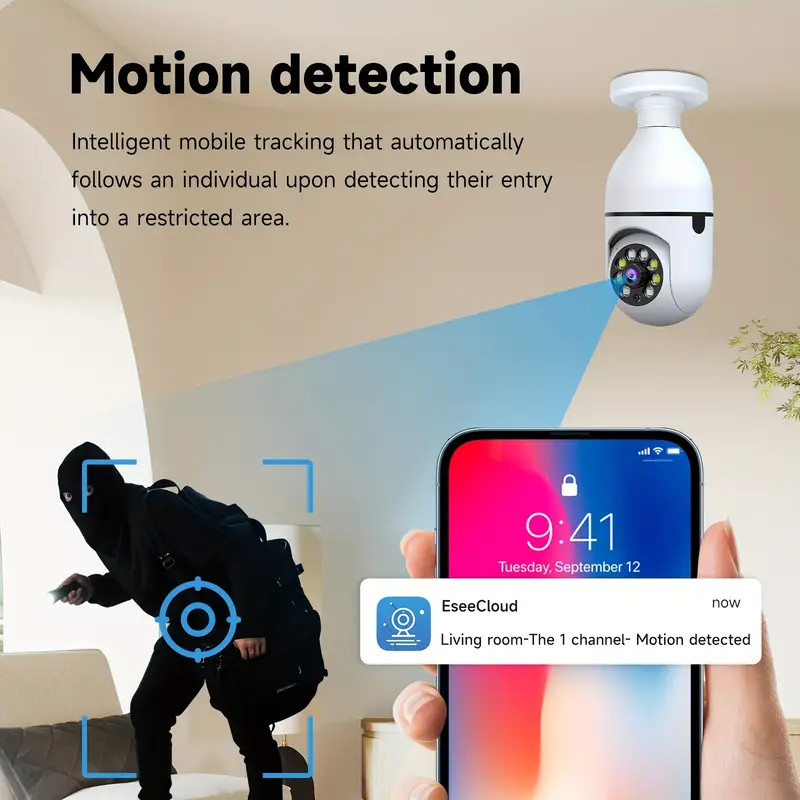 4pcs 4MP Wireless Bulb Security Camera with Two-Way Audio Night Vision