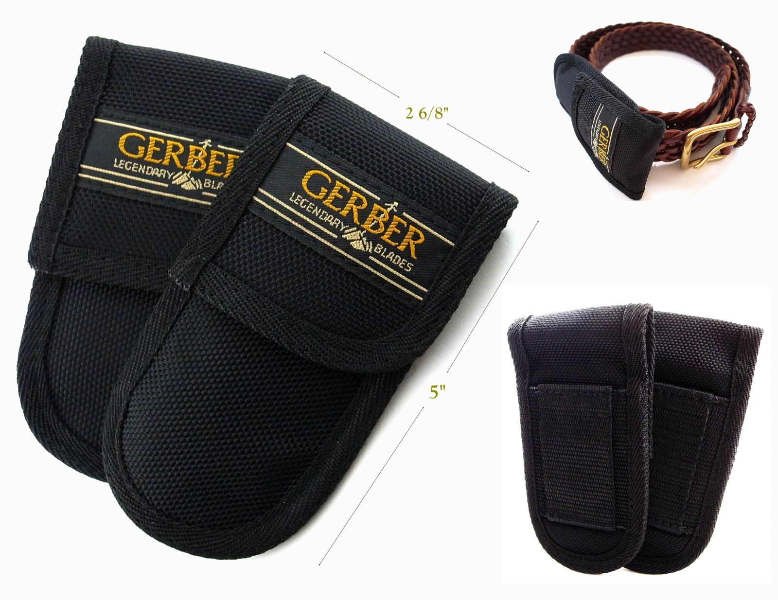 2 x BRAND NEW Medium Size 13x7cm (5 2/8”L x 2 6/825”W) UNUSED GERBER KNIFE POUCH