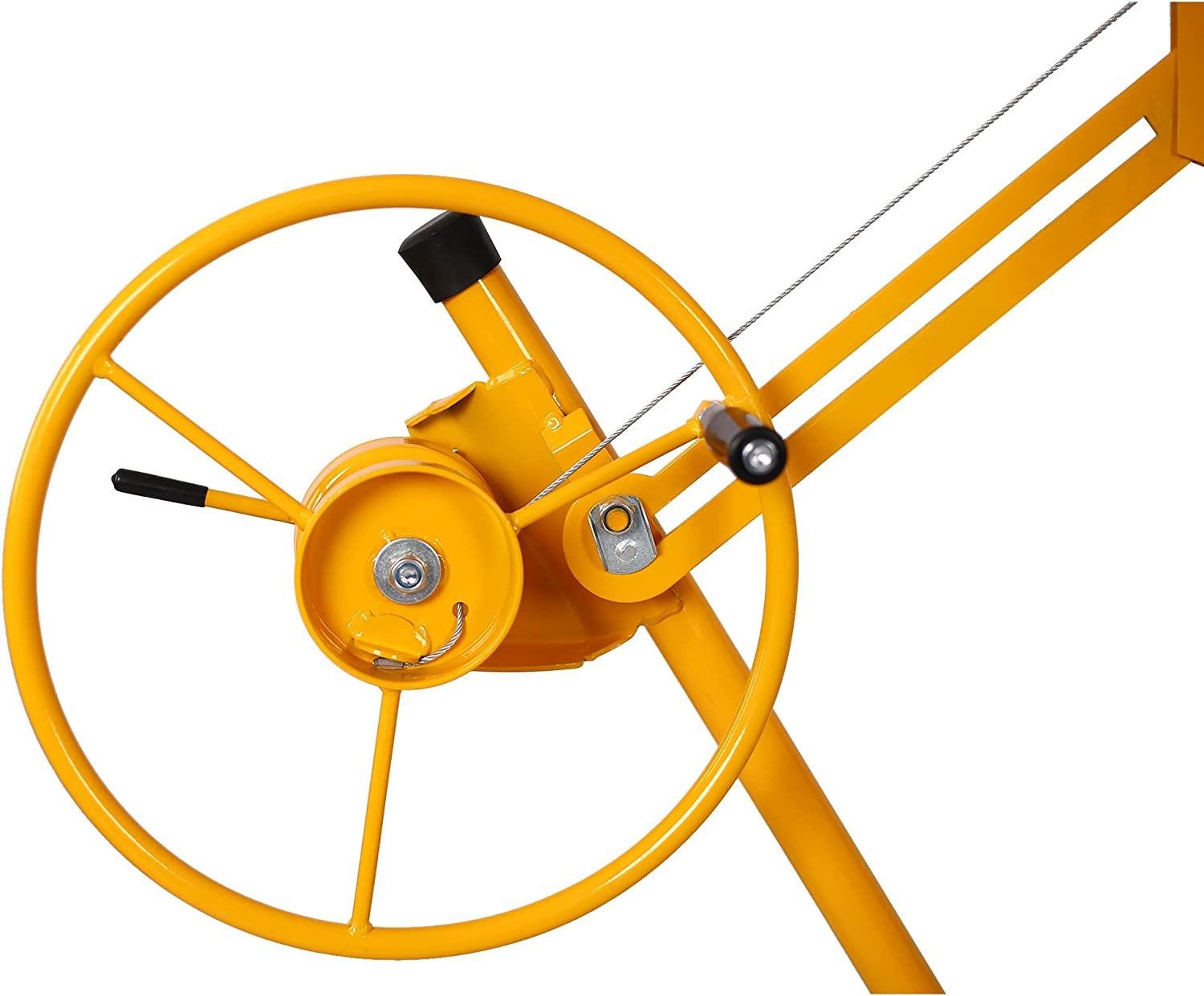 11FT Drywall Lift Panel Rolling Hoist Jack Lifter with Telescopic Arm and Caster