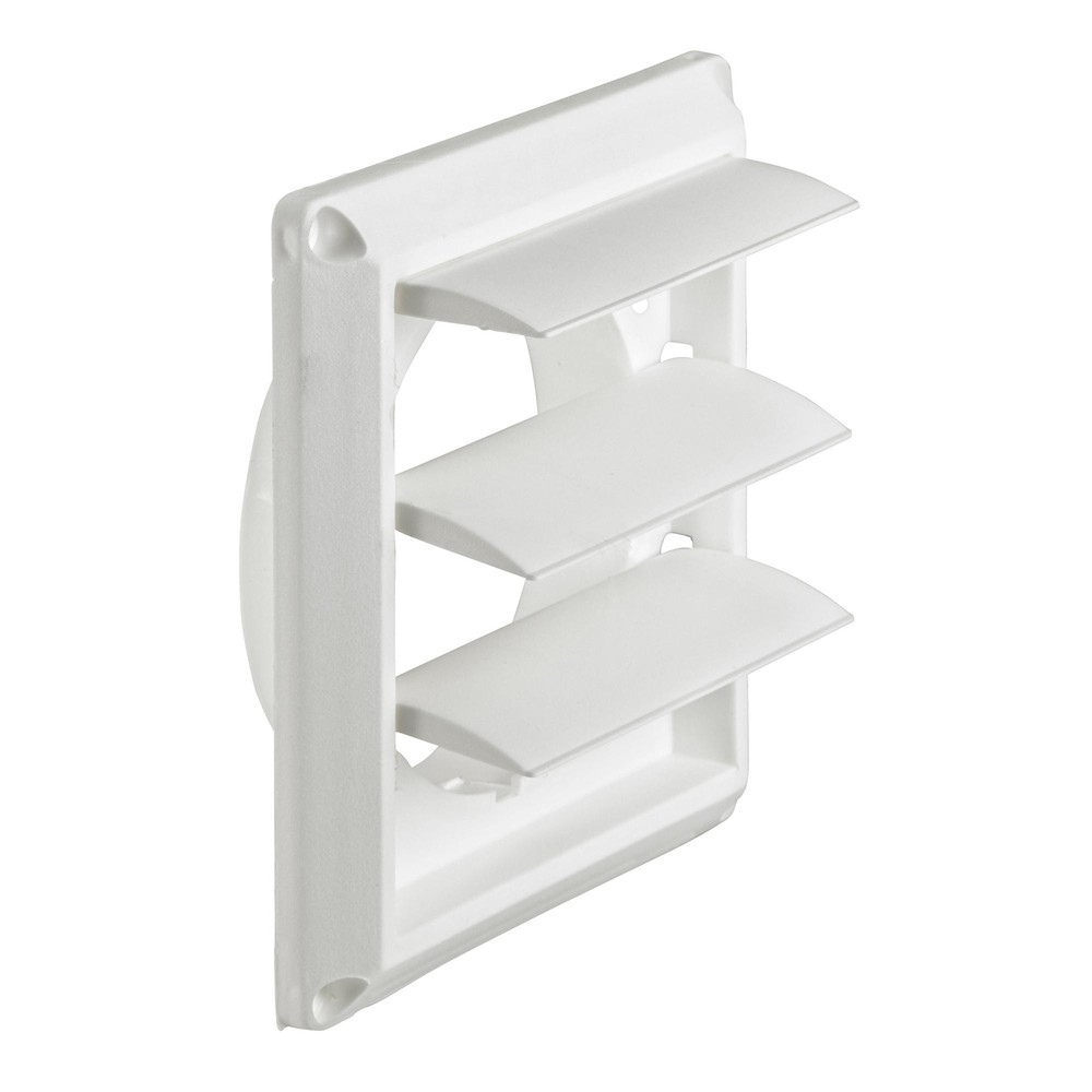 Lambro 1475W White Plastic Louvered Vent 3 Inch