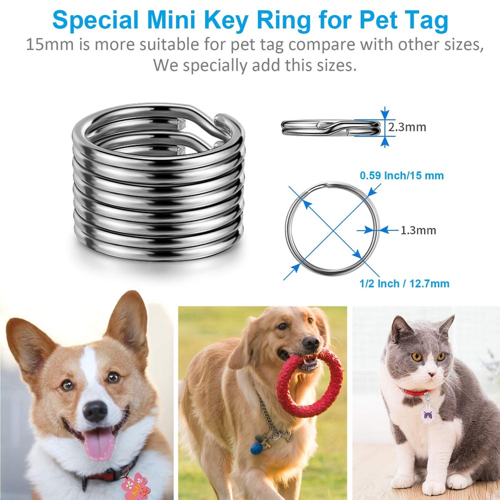 Split Key Ring Circle Assorted Round Durable 5 Sizes Alloy Steel