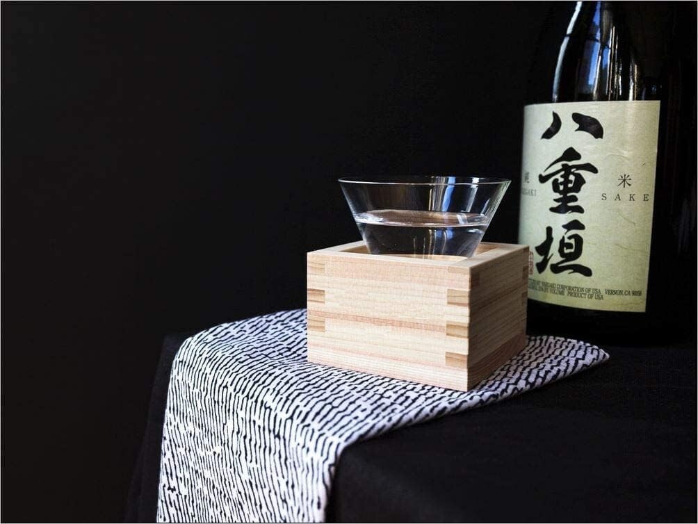 2 Pack Small Masu Wooden Sake Cup Hinoki Cypress Box 2 oz Made in Japan S-3323x2