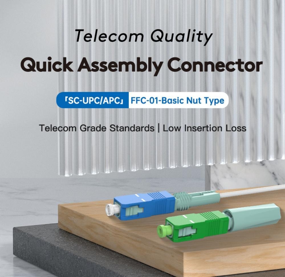100 Pcs  Fiber Optical Quick Assembly Connector FFC01 SCAPC/SCUPC Basic Nut Type