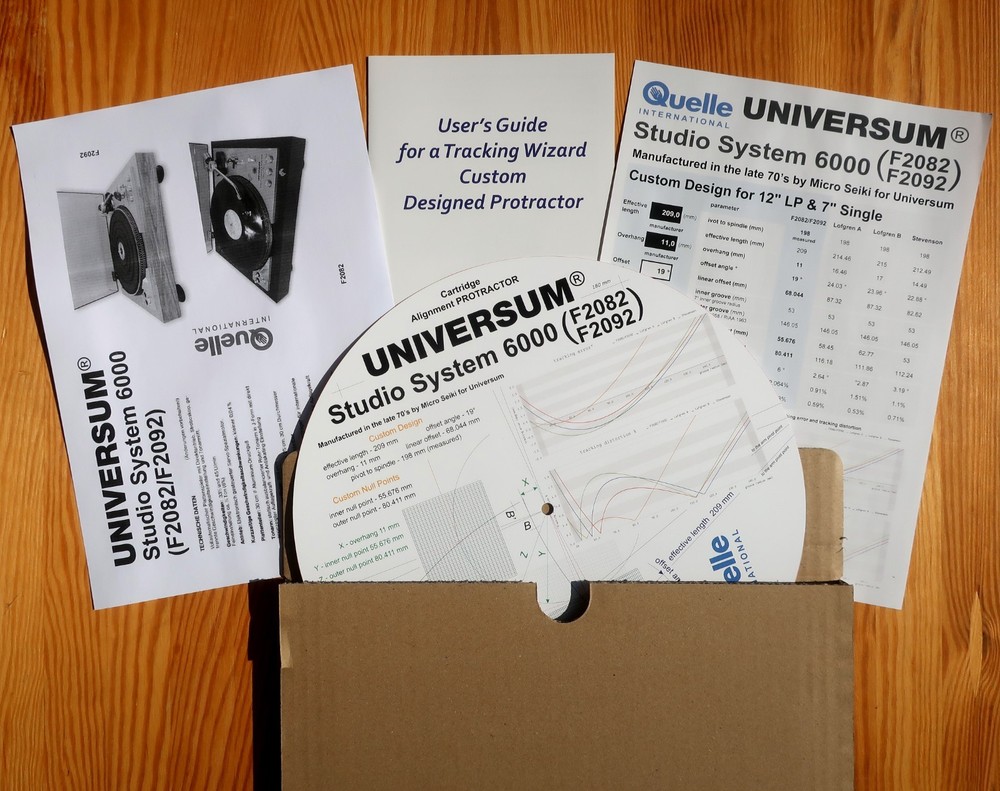 Universum Studio System 6000 Custom Designed Turntable Alignment Protractor
