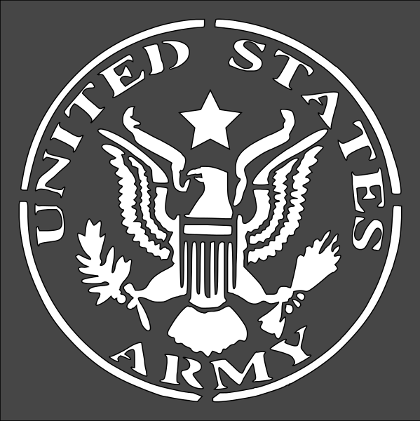 6"x6" Clear Plastic Stencil - Army (SC36)*****