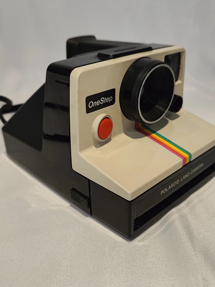 Polaroid One Step Land Camera W/Strap Untested Rainbow Stripe Vintage Retro