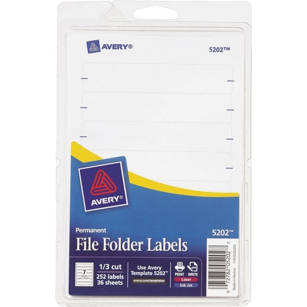 Avery Products 252Pk Wht Filing Label