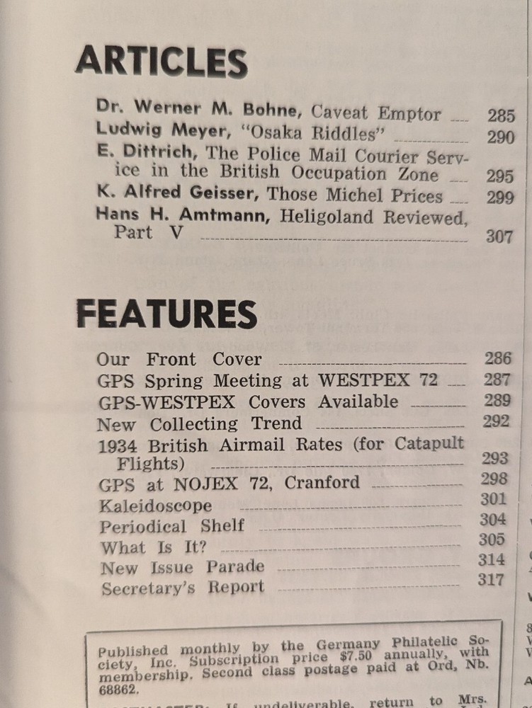 German Postal Specialist Aug 1972 Police Mail Couriers In British Occupation