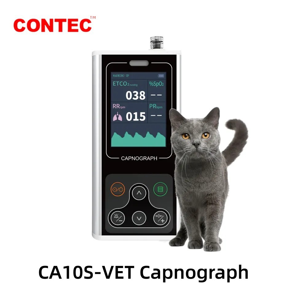 Veterinary CA10S Sidestream Capnograph EtCO2 RESP SpO2 PR CO2 Patient Monitor