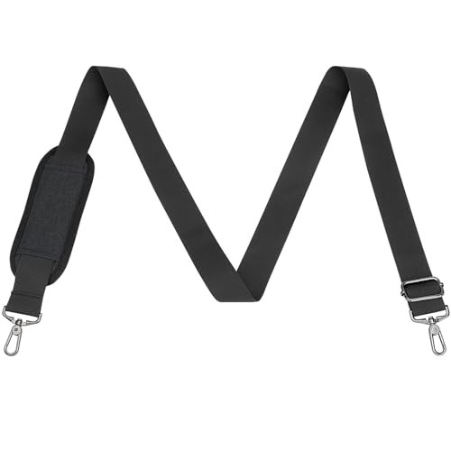 RAINYEAR 59 Inch Shoulder Strap, Adjustable Soft Padded Replacement Black