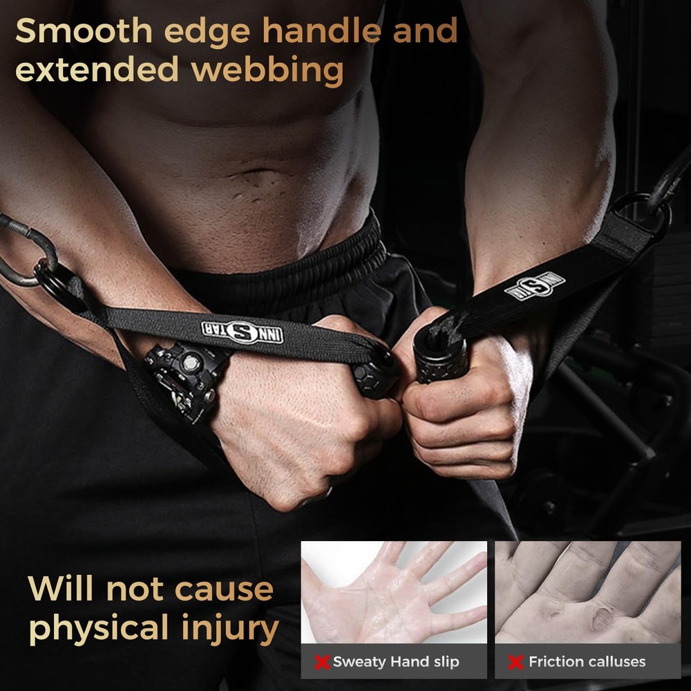 Heavy Duty Exercise Handles, Cable Machine Attachments Resistance Bands Handl...