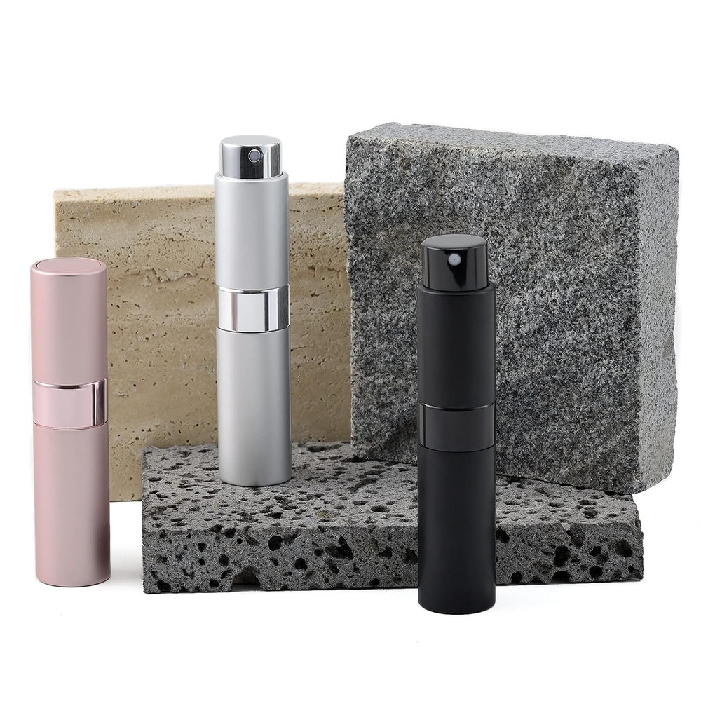 LISAPACK 8ML Atomizer Perfume Spray Bottle for Travel (3 PCS) Empty 3 Colors