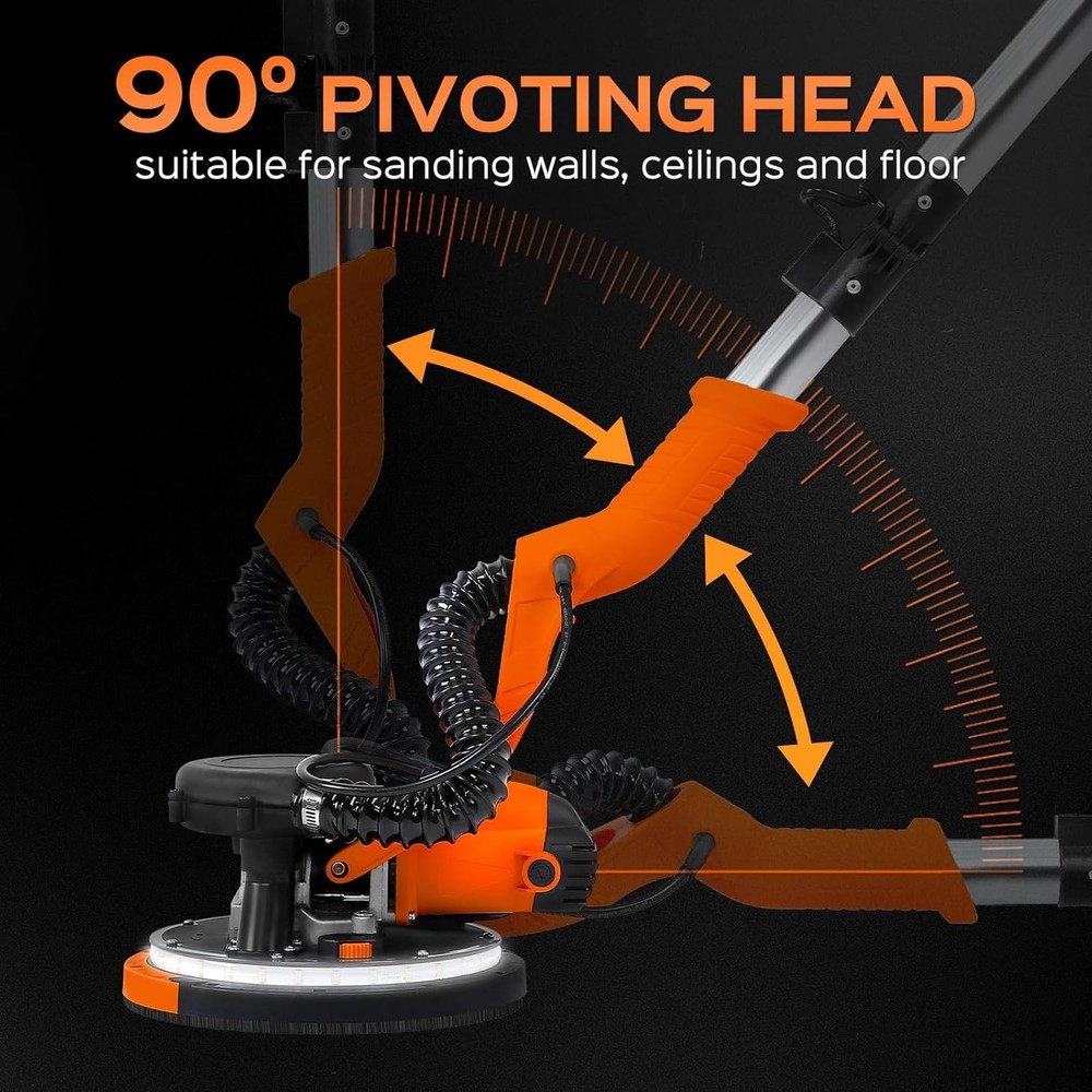 Drywall Sander Tool, 8.5 Amp Popcorn Ceiling Removal Tool with 7 Variable Spe...