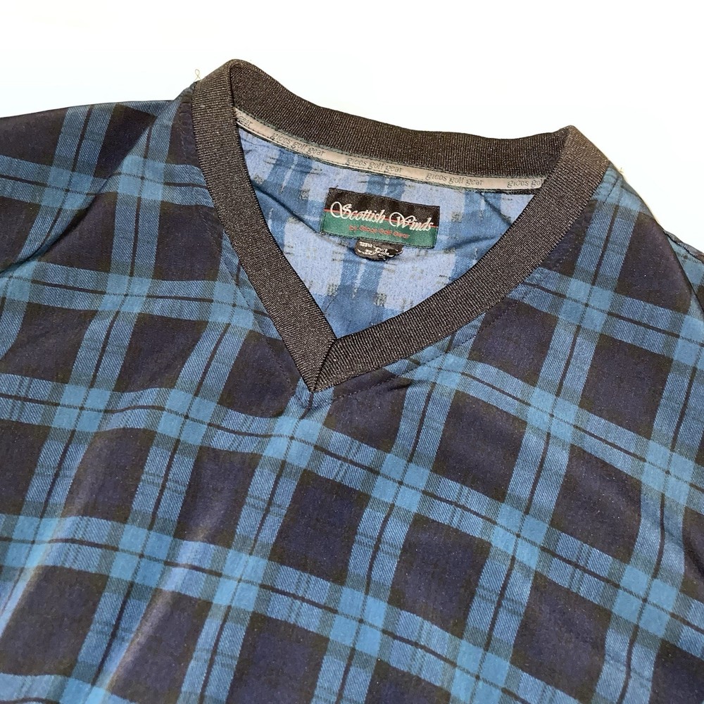 Scottish Winds Mens Large Plaid Check Golf Pullover Long Sleeve CC-487