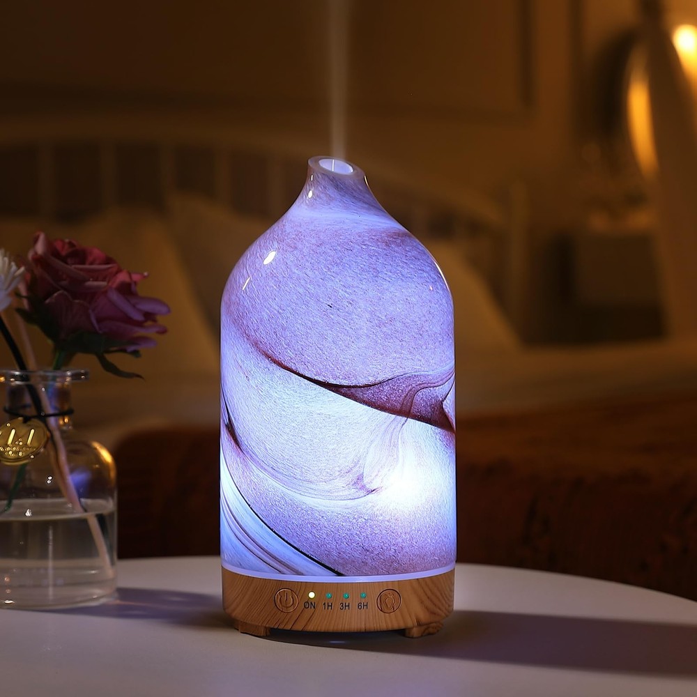 Essential Oil Diffuser Hand Blown Glass Aromatherapy - Brown Rock
