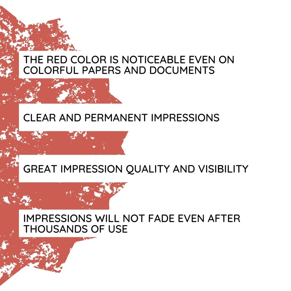 Self-Inking "Cancelled" Rubber Stamp Refillable with Pre-installed Red Ink