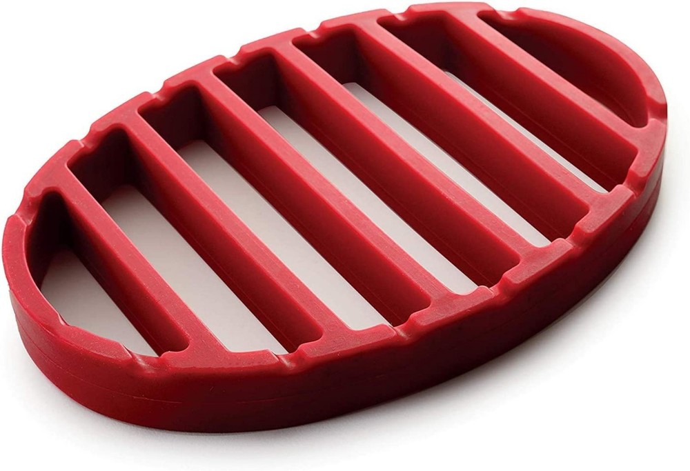 Norpro Oval Silicone Roast Rack, Red