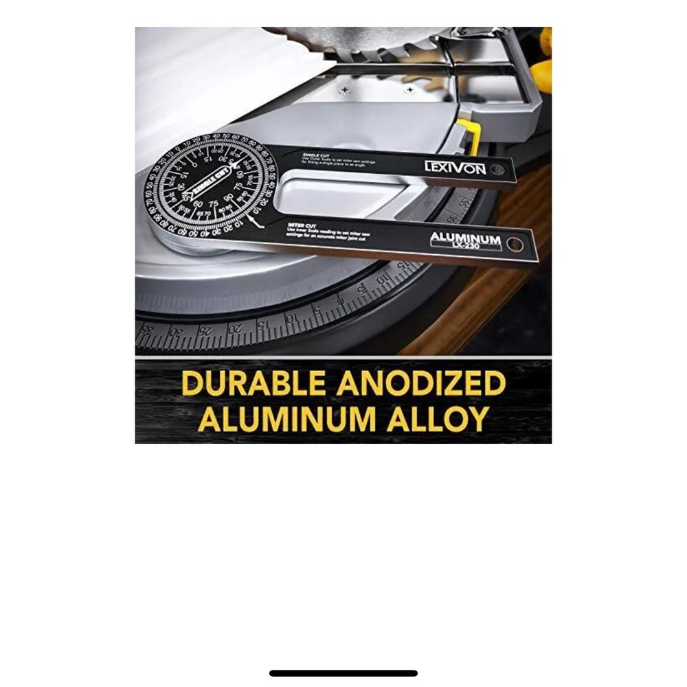 LEXIVON Aluminum Miter Saw Protractor | 7-Inch Rust
