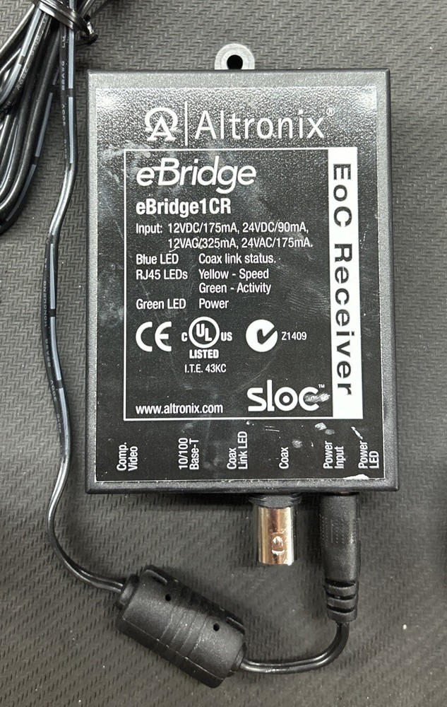 Altronix eBridge1CR eBridge single port coax to IP receiver